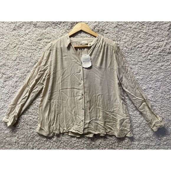 Altar'd State Sheer Collarless Women's Button Up Shirt Size Medium *New*